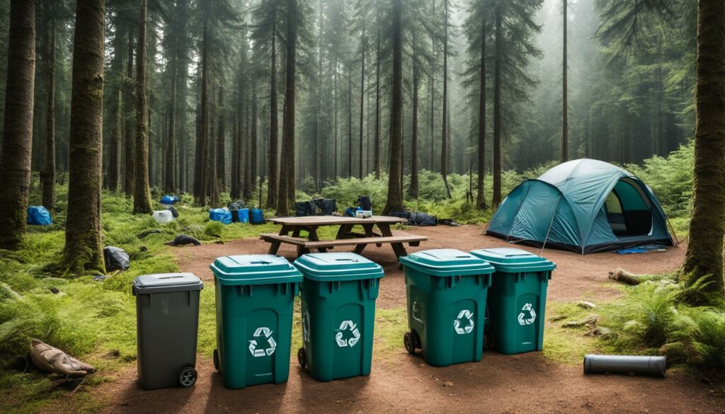 food waste and trash for camping