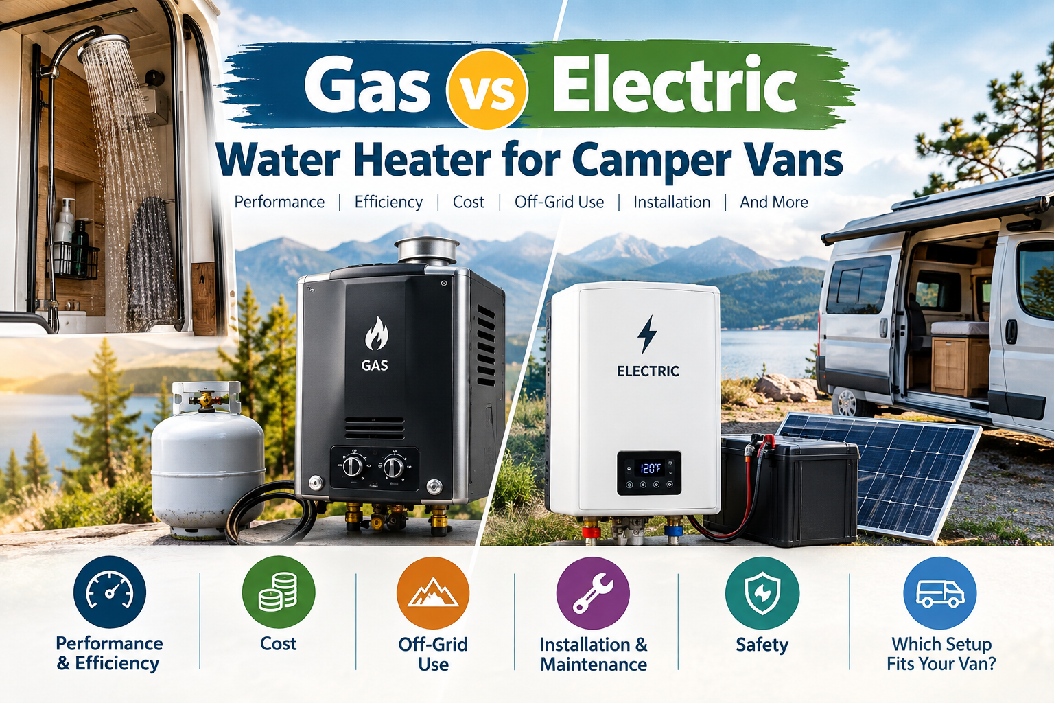 gas vs electric water heater camper van